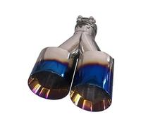 Exhaust Pipe 1PCS Car Universal Exhaust Double Head Stainless Steel Tailpipe For Retrofit Muffler Nozzle Burnt Blue Car Exhaust Muffler(L 60mm-101mm)