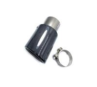 Exhaust Pipe 1Pcs Crimping Exhaust Tip For Car Universal Tailpipe Glossy Black Carbon Fiber Sand Blast Stainless Steel Nozzles Car End Pipes(ID 76-OD 89)