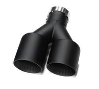 Exhaust Pipe 1Pcs Double Matte Black Stainless Steel Car Muffler Exhaust Tip Pipe Universal Exhaust Tip U Type Exhaust Tips Muffler(Right ID51MMOD101MM)