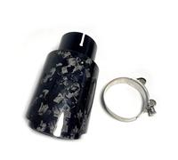 Exhaust Pipe 1Pcs Glossy Forge Carbon Fiber+ Black Stainless Steel Muffler Tip Universal Exhaust Pipe For BMW Car End Pipes(ID 51-OD 76)