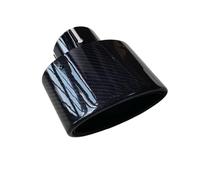 Exhaust Pipe 1PCS Oval Glossy Carbon Fiber Curly Exhaust Tip Nozzle Universal Car Black Stainless Steel Tailpipe Muffler Pipe Tail Pipe(ID 73MM-OD 115MM)