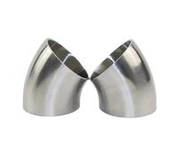 Exhaust Pipe 1piece 45-degree Welded Elbow Outer Diameter 12mm-168mm Elbow Polished Food Grade Pipe Fittings Sanitary Grade 304 Stainless Steel Tail Throat(OD 32 X1.5mm)