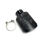 Exhaust Pipe 1Piece Forged Matte Carbon Exhaust Tail End Straight Flange Universal Black Stainless Steel Muffler Pipe Tail Pipe(ID 70MM OD 76MM)