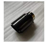Exhaust Pipe 1Piece Single Exhaust Tips Black Pipe Glossy Carbon Fiber Tail End Muffler Tailpipe For Universal Car Exhaust Muffler(57MM IN 89MM OUT)