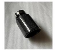 Exhaust Pipe 1Piece Single Exhaust Tips Black Pipe Roll Glossy Carbon Fiber Tail End Muffler Tailpipe For All Cars Car Exhaust Muffler(ID 70MM-OD 76MM)