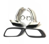 Exhaust Pipe 1Set Muffler Exhaust Pipe Tail Throat With Decorative Frame Tip For BMW For X6 E71 Tail Pipe(Silver+Cover)