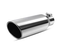 Exhaust Pipe 2.5 Inch Inlet Exhaust Tip, 2.5" Inlet 4" Outlet 12" Long Chrome-Plated Stainless Steel Universal Exhaust Tail Tip For 2.5" Exhaust Tips(Sliver)