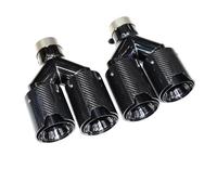 Exhaust Pipe 2 Piece For BMW Double Universal Car Exhaust Tip Y-Pipe Muffler Nozzle Carbon Fiber Tail Throat(C)