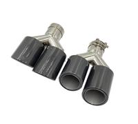 Exhaust Pipe 2 Piece Left+Right Y Model Glossy Carbon Exhausts Dual End Tips For BMW Exhaust Dual Muffler Pipes Car Exhaust Muffler(IN 67MM-OUT 101MM)