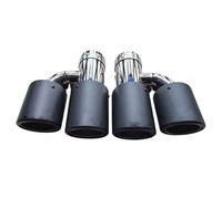 Exhaust Pipe 2PCS Car Matte Curly Carbon Fiber Exhaust System Tip Universal H Type Dual Exhaust Pipe Tail Pipe(60MM IN 101MM OUT)