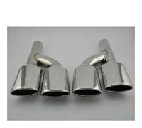 Exhaust Pipe 2pcs For Mercedes For Benz W204 C-class C63 C65 Chrome 304 Stainless Steel Car Exhaust Tips Muffler Pipe Exhaust Tips Muffler(A Style)