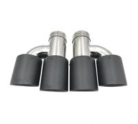 Exhaust Pipe 2PCS Left Right H Style Inlet 63mm Outlet 89mm Carbon Fiber Exhaust Tip Matt Black Color Exhaust Pipe Muffler Car End Pipes(51 IN 89 OUT)
