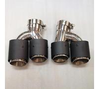 Exhaust Pipe 2Pcs/Set Dual Outlet Matte Carbon Fiber Muffler Tip H Shape Tailpipe For BMW 525i 528i 530i G30 G31 2018 5 Series Car Exhaust Pipes
