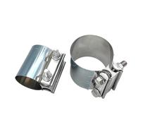 Exhaust Pipe 2piece Butt Joint Exhaust Band Clamp 304 Stainless Steel Universal Exhaust Sleeve Coupler Pipe Clip 2“ 2.5“ 3” 4“ 4.5“ Tail Throat(4inch)