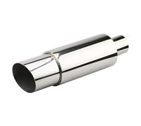 Exhaust Pipe 55mm Exhaust Tip Universal Motorcycle Auto Stainless Steel 304 Muffler Pipe Modification Tail Throat Tail Throat(Silver)