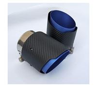 exhaust pipe 80mm Inlet 101mm Outlet Straight-Sided Matte Exhaust Pipe Tip For Mazda CX 5 CX4 Carbon Fiber Tail Throat(Blue)