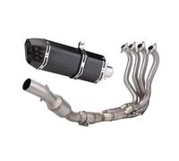 Exhaust Pipe Adapter For Ninja For ZX6R For ZX636 2009-2023 Motorcycle Full Exhaust System Front Mid Link Pipe Stainless Steel Slip On 51mm Muffler