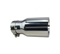Exhaust Pipe Car 1PCS 304 Stainless Universal Exhaust End Chrome Pipe Car Tip Straight Angle(B silver in80-101mm)