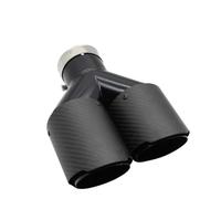 Exhaust Pipe Car Carbon Fiber Matte Muffler Tip Y Shape Double Exit Exhaust Pipe Mufflers Nozzle Decoration Universal Stainless Black Exhaust tips(Right 63mm-101mm)