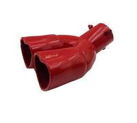 Exhaust Pipe Car Exhaust Muffler Tip Bright Thicken Twin Exhaust Tip Stainless Steel Exhaust Universal Muffler Tip Exhaust Noisy Car Exhaust Pipes(Red straight)