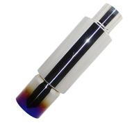 Exhaust Pipe Car Exhaust Pipe Muffler Tail Pipe Universal Stainless Steel Interface 51 57 63MM Exhaust End 76mm Car Exhaust Muffler(007 blue 63mm)