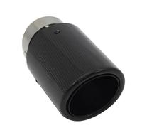 Exhaust Pipe Car Glossy Carbon Fiber Muffler Tip Exhaust System Pipe Mufflers Nozzle Universal Crimping Stainless Black Car End Pipes(54-76)
