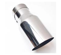 Exhaust Pipe Car Modification Accessory 304 SUS Universal Stainless Steel Shiny Flange Exhaust Pipe Muffler Tip Slash Cut With Angle Tail Throat(IN 54MM OUT 89MM)