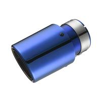Exhaust Pipe Car Stainless Steel Muffler Tip Exhaust System Universal Crimping Blue Decoration Exhaust Pipe Mufflers Car End Pipes(57mm-89mm)