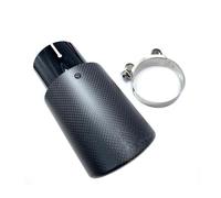 Exhaust Pipe Car Universal Crimping Stainless Black+Matt Carbon Fiber Muffler Tip Exhaust System Pipe Mufflers Nozzle For Any Cars Car End Pipes(ID 63-OD 101)