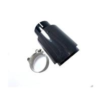 Exhaust Pipe Car Universal Modiflcation Single Exhaust Pipe Full Carbon Glossy Black Cover Muffler Tip Stainless Steel Tail Throat(ID 57mm-OD 89mm)