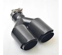 Exhaust Pipe Carbon Fiber Black Glossy Universal Muffler Tip Y Shape Double Exit Exhaust Pipe Mufflers Exhaust tips(57MM IN- 89MM OUT)