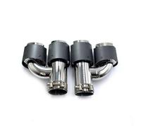 Exhaust Pipe Carbon Fiber Matte Muffler Tip H Shape Double Exit Exhaust Pipe Mufflers Nozzle Decoration Universal Stainless Steel Exhaust tips(60MM IN-89MM OUT)