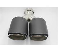 Exhaust Pipe Carbon Fiber Stainless Steel Universal Carbon Exhaust End Pipe Double Tips Car Exhaust Muffler(76MM IN-114MM OUT)