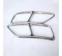 Exhaust Pipe Cover 2Pcs Car Styling Tail Exhaust Pipes Decoration Frame Stickers Exhaust Tip Cover Trims Compatible With A5 A4 B9 2020 2021(Silver)