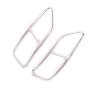 Exhaust Pipe Cover 2PCS Car Tail Exhaust Pipes Cover Tail Throat Frame Decorative Trim Accessories Compatible With A5 A4 B9 2020 2021 2022 2023 2024(Silver)
