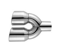 Exhaust Pipe Dual Exhaust Tip Rolled Square End One Change Two Double Edge Cut Bent Tailpipe Tip 2.5" In 3.5'' Out 9.5" Long Bolt-on Tail Throat