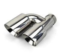 Exhaust Pipe Ends 1Piece Stainless Car Accessories Exhaust Tip Double Outlet Pipe Modify And Upgrade Universal Mufflers Nozzle Decoration Pipe Tailpipe Tip(Type1 right 60-101)