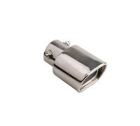 Exhaust Pipe Ends 2.5-inch Single And Double Pipe Square Tailpipe Throat Auto Exhaust Muffler Stainless Steel Parts Pipe Tailpipe Tip(Silver straight)