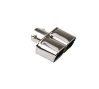 Exhaust Pipe Ends 2.5-inch Single And Double Pipe Square Tailpipe Throat Auto Exhaust Muffler Stainless Steel Parts Pipe Tailpipe Tip(Silver-2-straight)