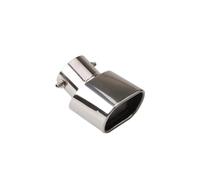Exhaust Pipe Ends 2.5-inch Single And Double Pipe Square Tailpipe Throat Auto Exhaust Muffler Stainless Steel Parts Pipe Tailpipe Tip(Silver)