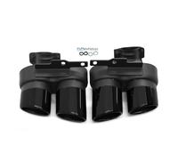 Exhaust Pipe Exhaust Tip For A6 C8 2019 2020 2021 Up S6 Look Quad Mufflers Tip Exhaust Pipe Tailpipe Nozzle Tuning Car Accessories Tail Throat(Black)