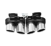 Exhaust Pipe Exhaust Tip For A6 C8 2019 2020 2021 Up S6 Look Quad Mufflers Tip Exhaust Pipe Tailpipe Nozzle Tuning Car Accessories Tail Throat(Silver)