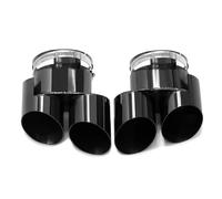 Exhaust Pipe Exhaust Tip For BMW G05 X5 G06 X6 Quad Tailpipe No Welding Exhaust Pipe Stainless Steel No Cutting Muffler Tip Nozzle Tailpipe Car End Pipes(Black)