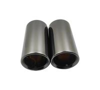 Exhaust Pipe Flue Muffler 2pcs Car Exhaust Pipe Stainless Steel Muffler Tail Throat 70mm For BMW For 3 Series For 318i For 320i For 325i For 328i For 316i(Black 2pcs)