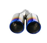 Exhaust Pipe Flue Muffler Car Performance 2'' Exhaust Pipe Universal Stainless Steel Round Style 3'' Dual Outlet Muffler Tip(Without metal mesh)