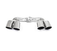 Exhaust Pipe For 2018-2025 For Cayenne 9Y0 SUV 3.0 For Hybrid Petrol Muffler Tailpipe System Nozzle Tips Quad Exhaust Tip Tail Throat(A- S Silver)