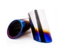 Exhaust Pipe For A1 A3 A4L A5 A6L Q3 Q5 2Pcs Car Tail Throat Exhaust Pipe Tailpipe Tip(Blue)