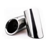 Exhaust Pipe For A1 A3 A4L A5 A6L Q3 Q5 2Pcs Car Tail Throat Exhaust Pipe Tailpipe Tip(Silver)