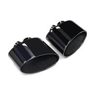 Exhaust Pipe For A3 For A4 For A5 For A6 For A7 Up To RS3 RS4 RS5 RS6 RS7 Tailpipe Nozzle Exhaust Muffler Tip Oval Large Bore 220mm Exhaust Tips Muffler(A Style Black 1)