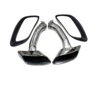 Exhaust Pipe For BMW X6 E71 2008 2009 2010 2011 2012 2013 Exhaust Pipe Modification Quad Tail Pipe Tip Muffler Square Mouth Exhaust Hood(C)